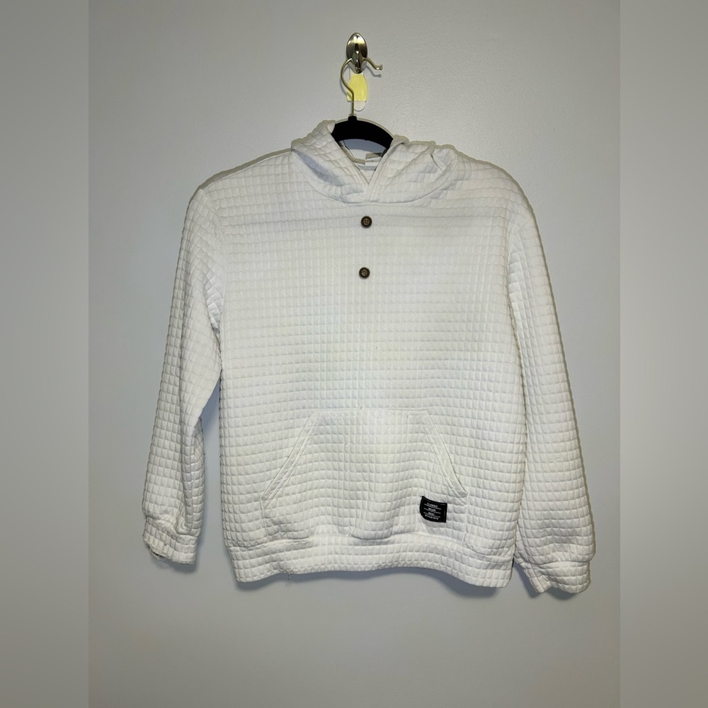 Boys hoodie white quilted look